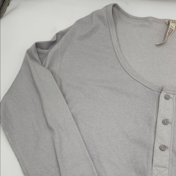 Free People Intimately Henley Long Sleeve PJ Top - Picture 3 of 6
